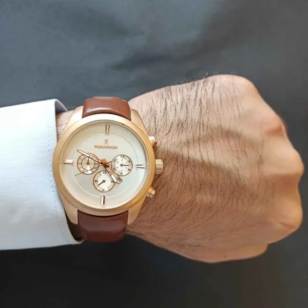 ساعت مچی مردانه رمانسون بند چرم کلیپسی کد ۴۲۵ - تصویر 7