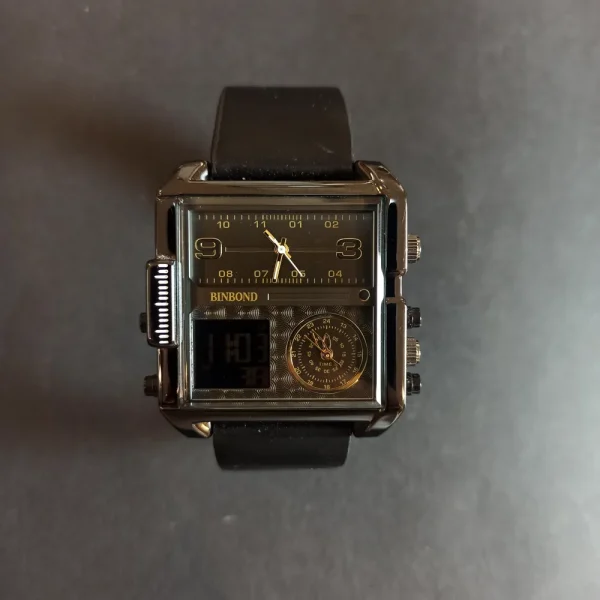 ساعت مچی مردانه چرم برند بین باند 2 زمانه کد 1715 - تصویر 2