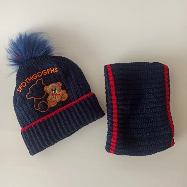 شال و کلاه پسرانه خزدار رینگی مدل بافتنی01 - تصویر 2