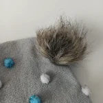 کلاه تک نوزادی بافت ریز گرم مدل پوم دار کد 11 - تصویر 3