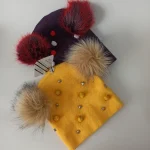 کلاه تک نوزادی بافت ریز گرم مدل پوم دار کد 11 - تصویر 5