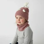 شال و کلاه دخترانه خزدار رینگی مدل بافتنی کد 14