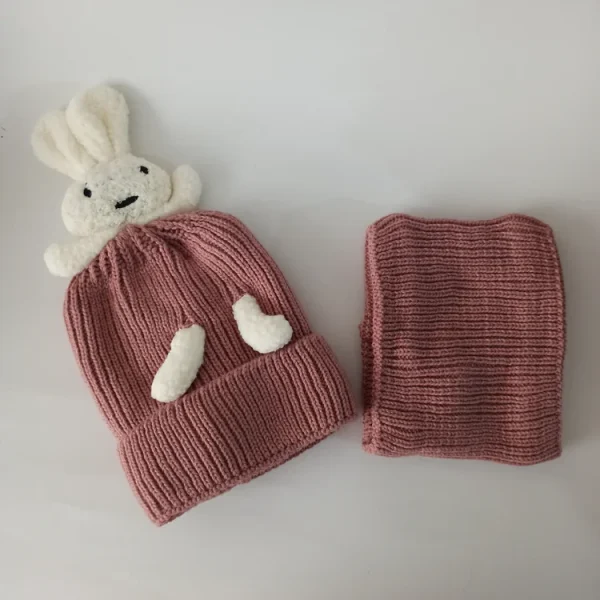 شال و کلاه دخترانه خزدار رینگی مدل بافتنی کد 14 - تصویر 2