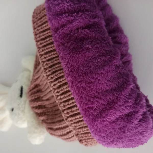 شال و کلاه دخترانه خزدار رینگی مدل بافتنی کد 14 - تصویر 7