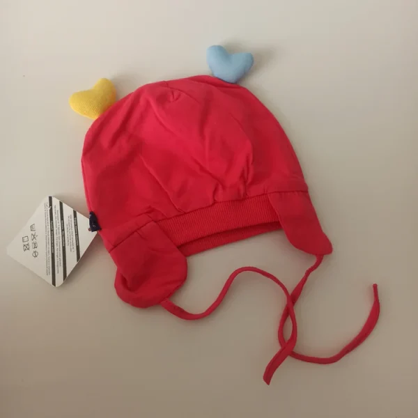 کلاه تک نوزادی تریکو بند دار گرم مدل عروسکی2 - تصویر 5