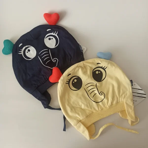 کلاه تک نوزادی تریکو بند دار گرم مدل عروسکی2 - تصویر 7