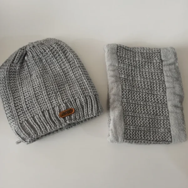 شال و کلاه مردانه خزدار رینگی مدل بافتنی کد 25 - تصویر 2