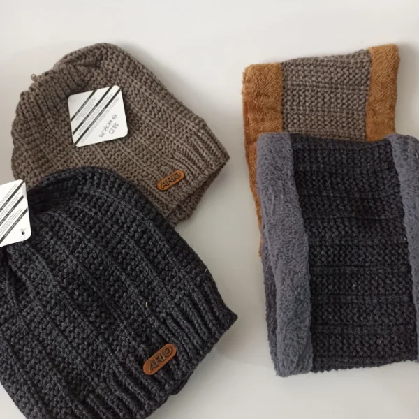 شال و کلاه مردانه خزدار رینگی مدل بافتنی کد 25 - تصویر 7