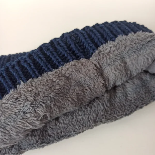 شال وکلاه مردانه خزدار رینگی مدل بافتنی کد 26 - تصویر 6