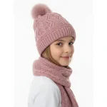 شال و کلاه دخترانه خزدار مدل بافتنی کد 27
