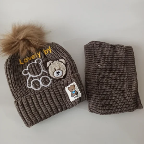 شال و کلاه پسرانه خزدار رینگی مدل بافتنی کد 33 - تصویر 2