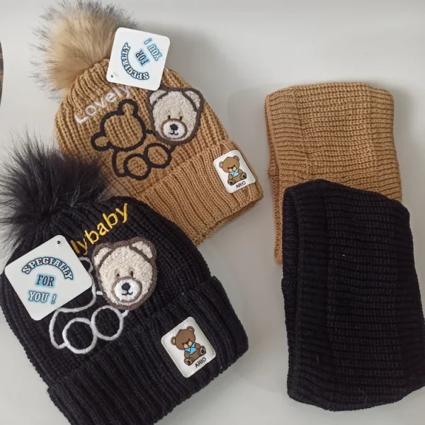 شال و کلاه پسرانه خزدار رینگی مدل بافتنی کد 33 - تصویر 8