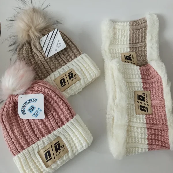 شال و کلاه دخترانه خزدار رینگی مدل بافتنی کد 33 - تصویر 9