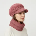 شال و کلاه زنانه وارداتی خزدار رینگی مدل نقابدار کد 35
