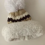 شال و کلاه پسرانه خزدار رینگی مدل بابانوئل بافتنی کد 37 - تصویر 7