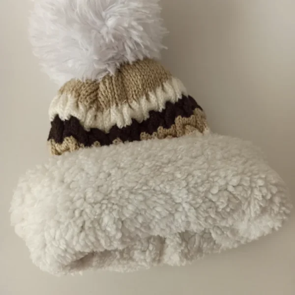 شال و کلاه پسرانه خزدار رینگی مدل بابانوئل بافتنی کد 37 - تصویر 7