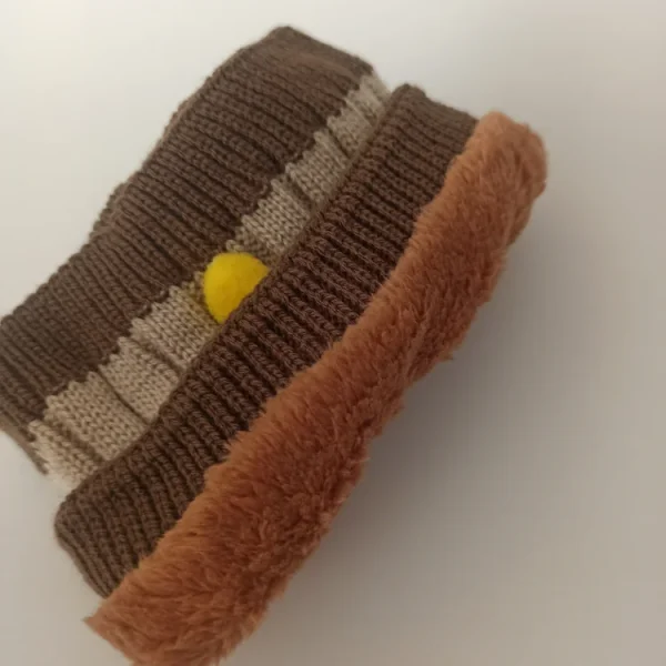 شال و کلاه پسرانه خزدار رینگی مدل بافتنی کد7 - تصویر 6