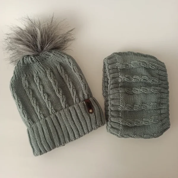 شال  و کلاه پسرانه خزدار رینگی مدل بافتنی کد 8 - تصویر 2