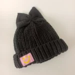 کلاه تک دخترانه پاپیونی مدل بافتنی کد 54 - تصویر 2