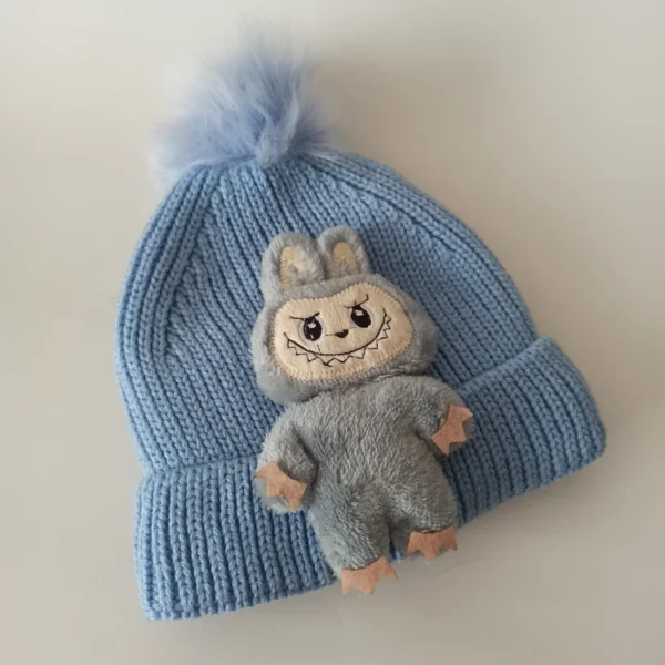 کلاه تک پسرانه خزدار لبوبو مدل بافتنی کد 55 - تصویر 2