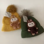 کلاه تک پسرانه خزدار لبوبو مدل بافتنی کد 55 - تصویر 6