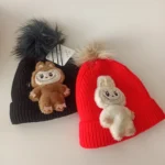 کلاه تک پسرانه خزدار لبوبو مدل بافتنی کد 55 - تصویر 7