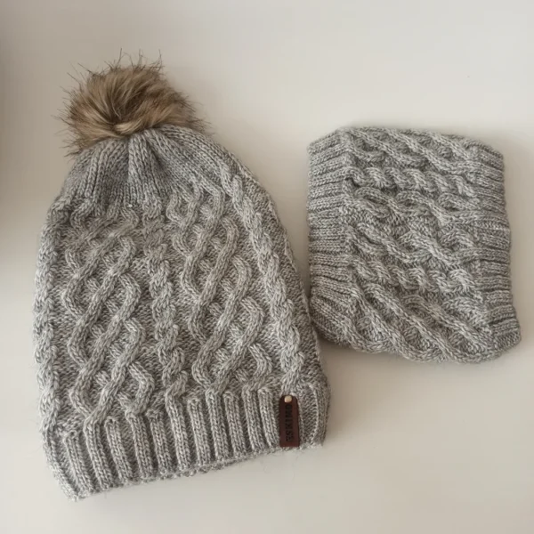 شال و کلاه زنانه خزدار رینگی مدل بافتنی کد 56 - تصویر 2