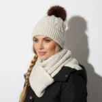 شال و کلاه زنانه خزدار مدل شیطونی کد 58