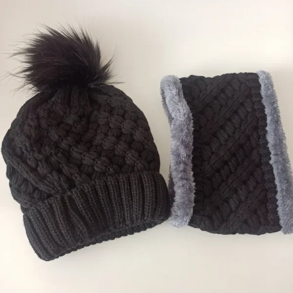 شال و کلاه زنانه خزدار رینگی آناناسی مدل بافتنی کد59 - تصویر 2