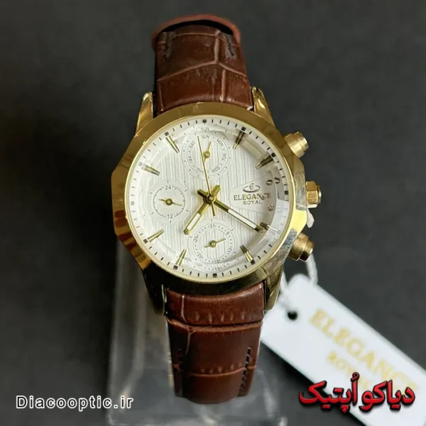 ساعت مچی زنانه اورجینال برند الگانس رویال بند چرمی DO 2250 - تصویر 2