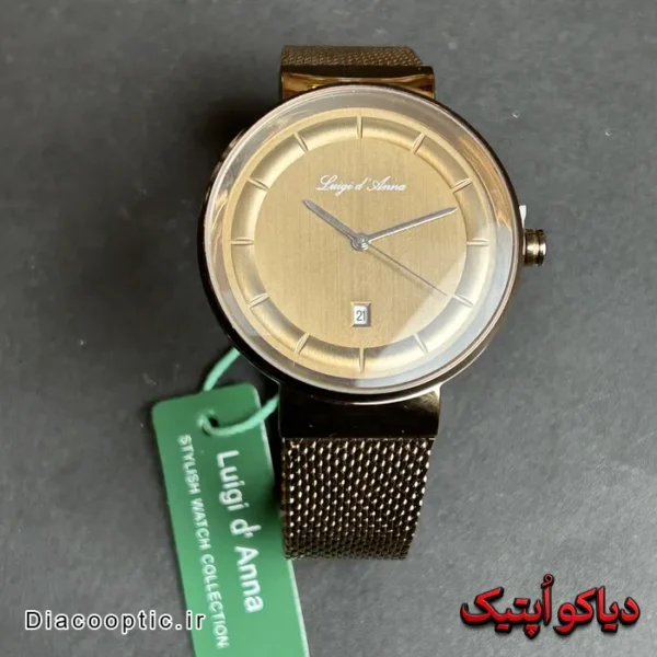 ساعت مچی مردانه اورجینال برند LDA بند حصیری کد DO 2261 - تصویر 2