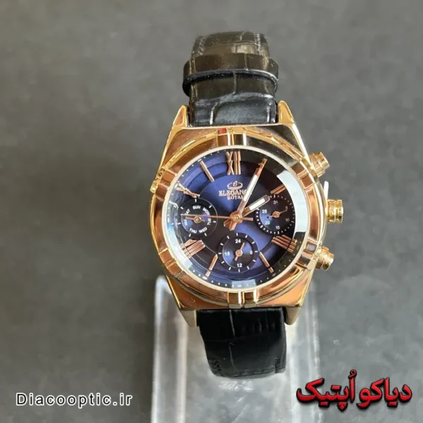 ساعت مچی زنانه اورجینال برند الگانس سه موتور بند چرم کد DO 2246 - تصویر 2