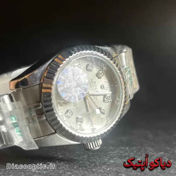 ساعت مچی اورجینال زنانه برند رولکس دیت داخل نگین موتور ژاپن مدل DO 1966 - تصویر 2