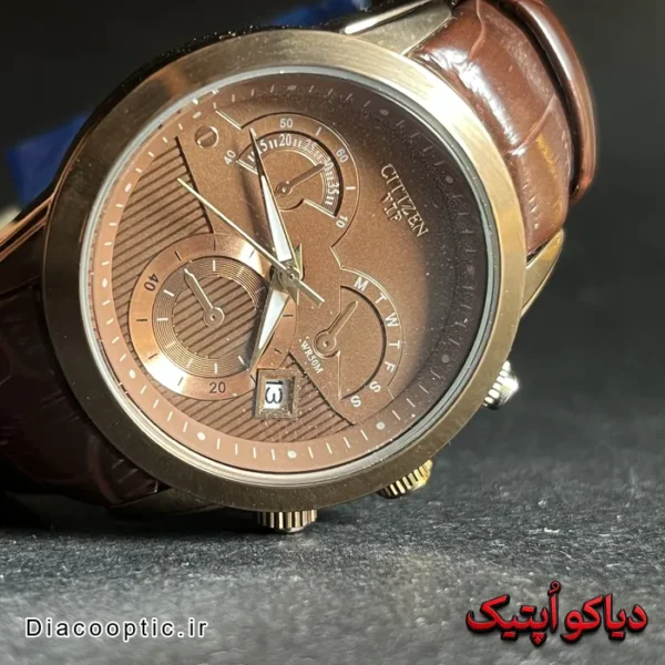 ساعت مچی زنانه برند سیتیزن بند چرم موتور ژاپن مدل DO 2005 - تصویر 2