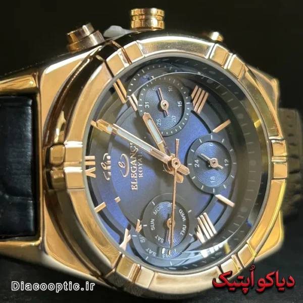 ساعت مچی مردانه اورجینال برند الگانس سه موتور بند چرم کد DO 2245 - تصویر 3