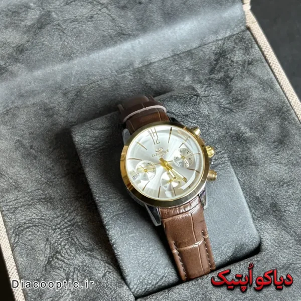 ساعت مچی زنانه اورجینال برند الگانس سه موتور بند چرم کد DO 2256 - تصویر 3