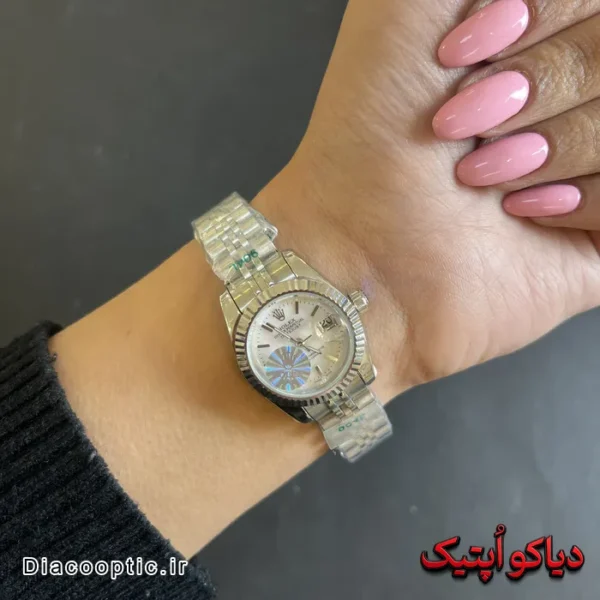 ساعت مچی اورجینال زنانه برند رولکس دیت سوئیسی مدل DO 1970 - تصویر 3