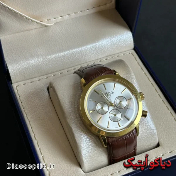 ساعت مچی مردانه برند سیتیزن سه موتور بند چرمی کد 1027 - تصویر 3