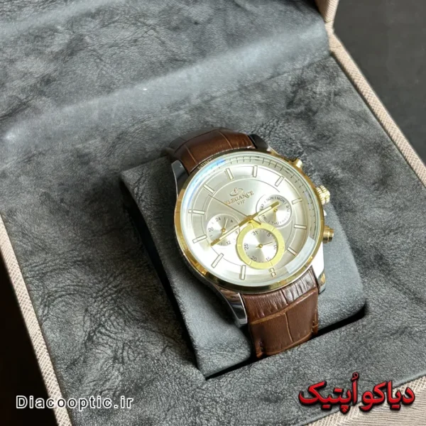 ساعت مچی مردانه اورجینال برند الگانس سه موتور بند چرم کد DO 2240 - تصویر 4