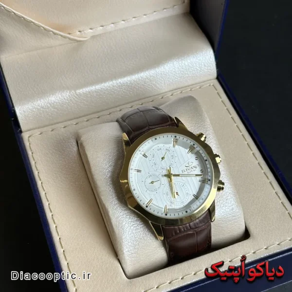 ساعت مچی مردانه اورجینال برند الگانس رویال بند چرمی DO 2249 - تصویر 4