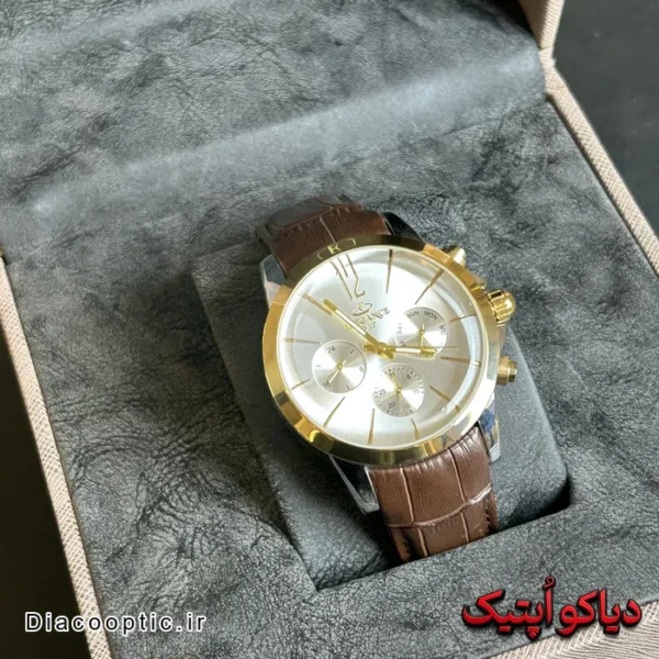 ساعت مچی مردانه اورجینال برند الگانس سه موتور بند چرم کد DO 2255 - تصویر 4