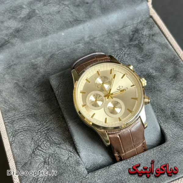 ساعت مچی مردانه اورجینال برند الگانس VIP سه موتور بند چرم کد DO 2243 - تصویر 4