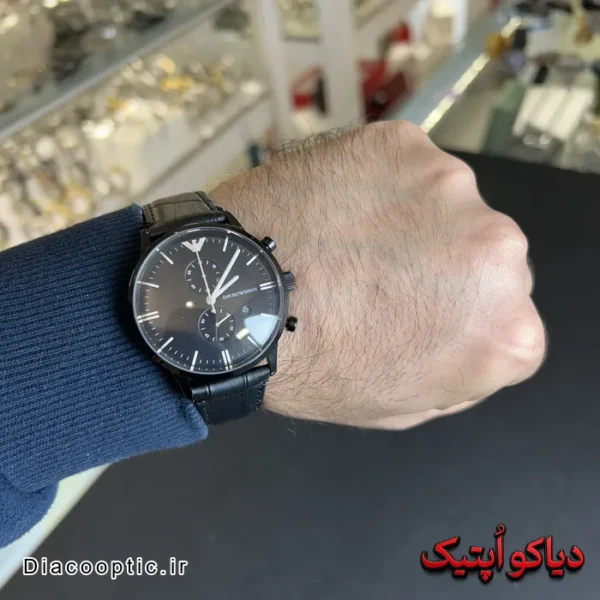 ساعت مچی مردانه اورجینال برند امپریو آرمانی بند چرمی سه موتور کد DO 2051 - تصویر 4