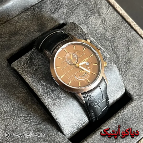 ساعت مچی زنانه برند سیتیزن بند چرم موتور ژاپن مدل DO 2002 - تصویر 4