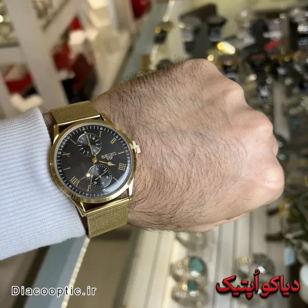 ساعت مچی مردانه اورجینال برند سیکو بند حصیری کد DO 2213 - تصویر 4