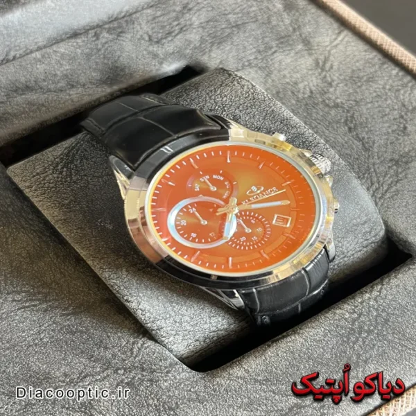 ساعت مچی زنانه برند الگانس بند چرم شیشه کوانتومی - تصویر 4