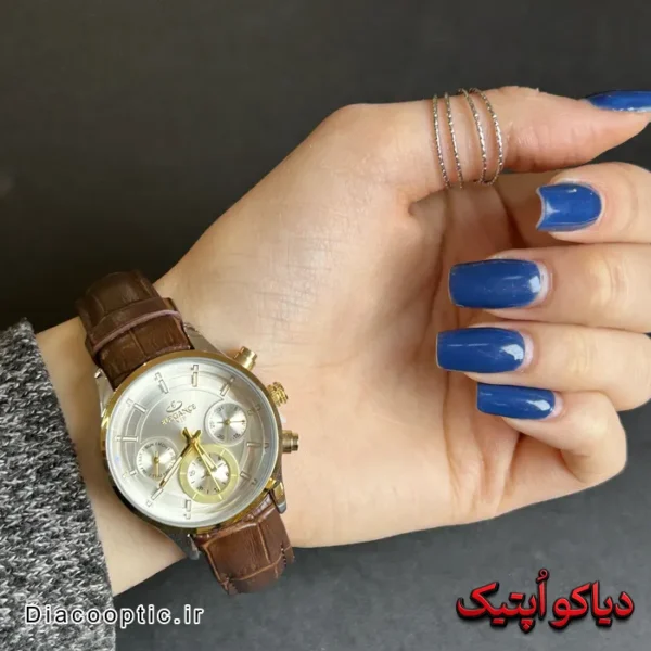 ساعت مچی زنانه اورجینال برند الگانس سه موتور بند چرم کد DO 2239 - تصویر 5