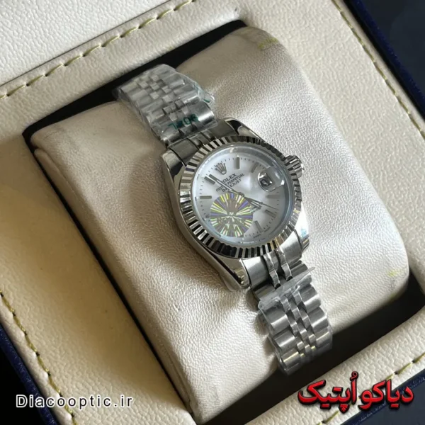 ساعت مچی اورجینال زنانه برند رولکس دیت سوئیسی مدل DO 1970 - تصویر 4