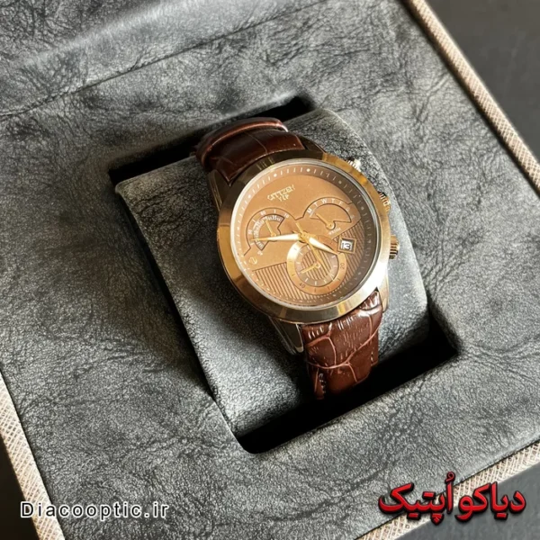 ساعت مچی زنانه برند سیتیزن بند چرم موتور ژاپن مدل DO 2005 - تصویر 4