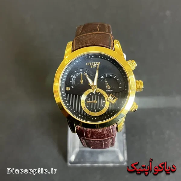 ساعت مچی زنانه برند سیتیزن بند چرم موتور ژاپن - تصویر 5